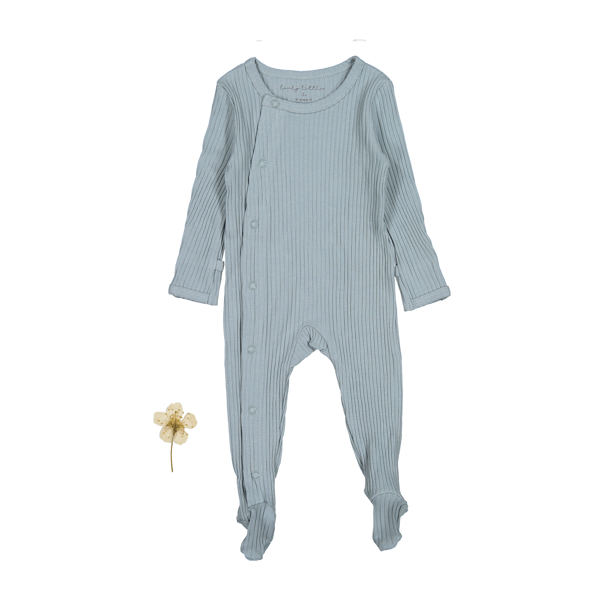 The Snap Romper - Ocean Ribbed Front Snap Romper Lovely Littles