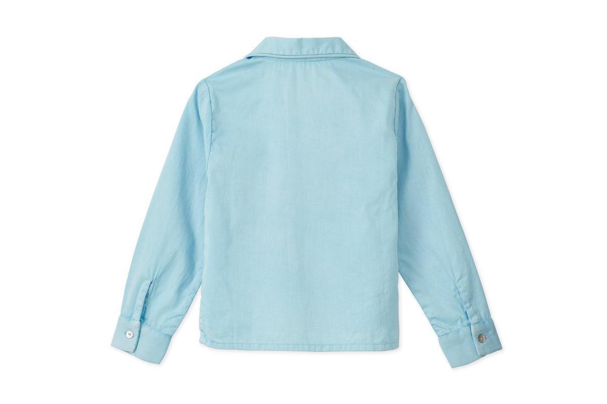 Baby LS Organic Cotton Woven Collared Shirt - Sky Blue