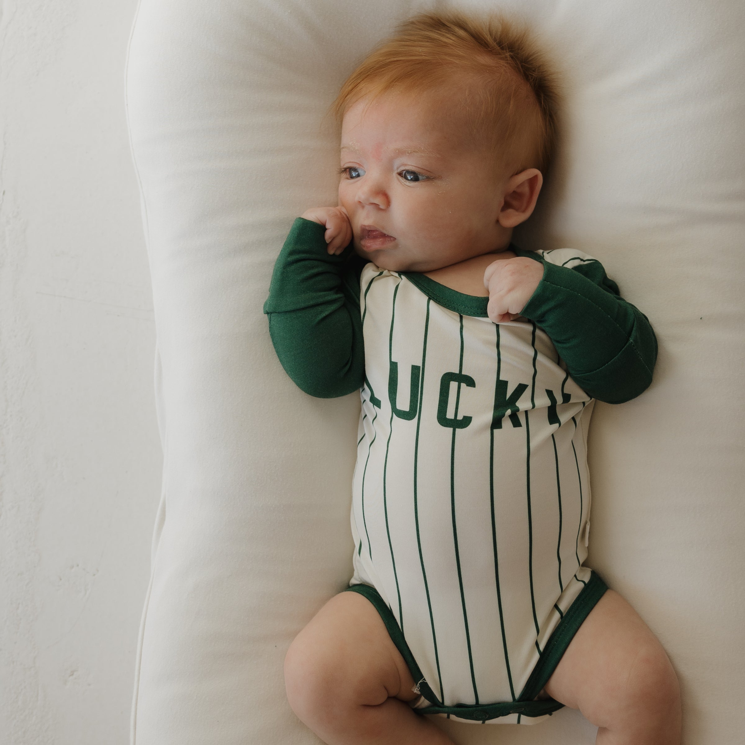 Long Sleeve Bamboo Snapsuit | Lucky