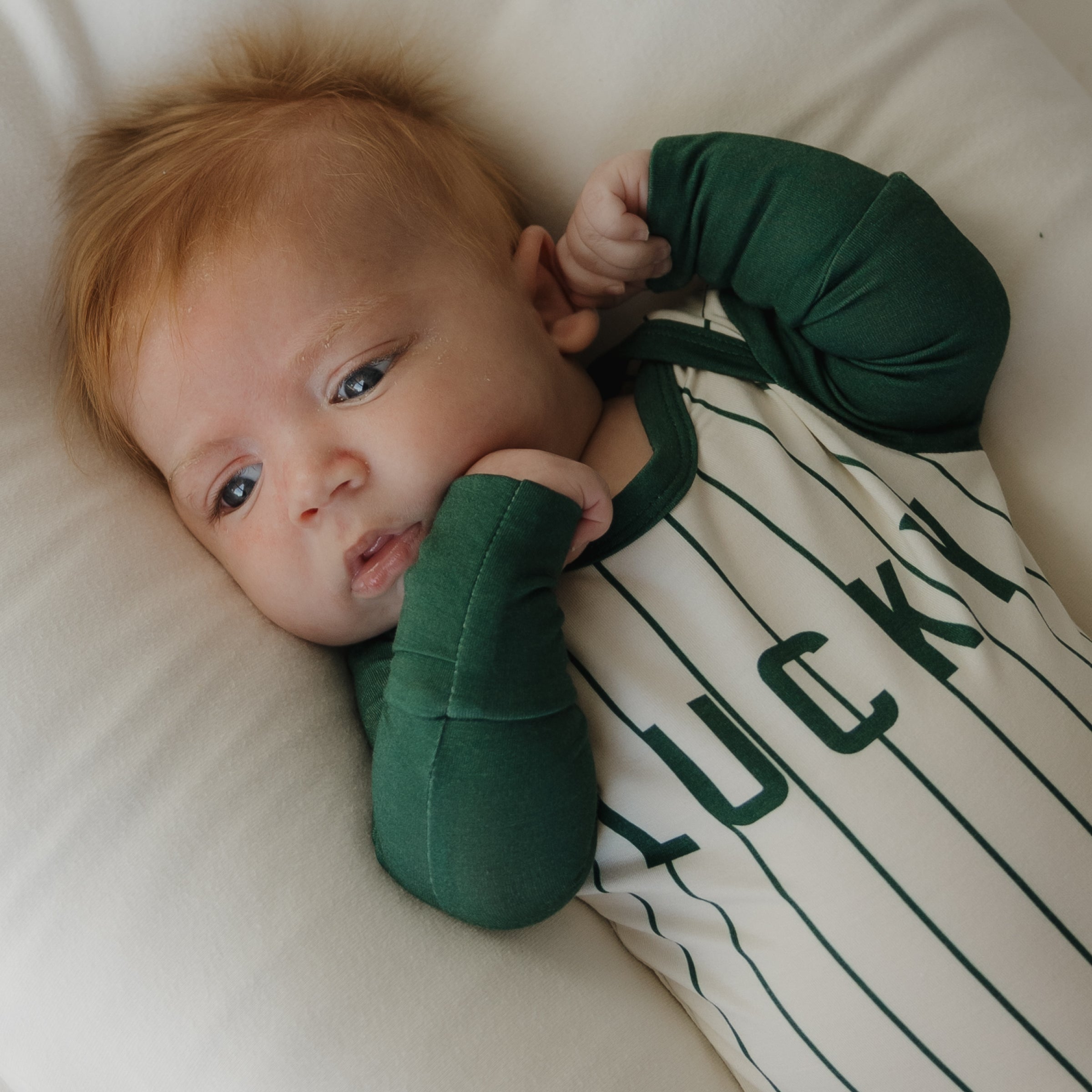 Long Sleeve Bamboo Snapsuit | Lucky