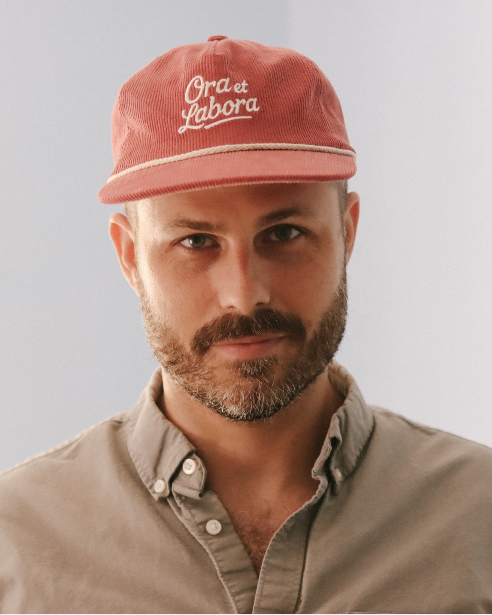 Dusty Rose Ora et Labora Corduroy Hat