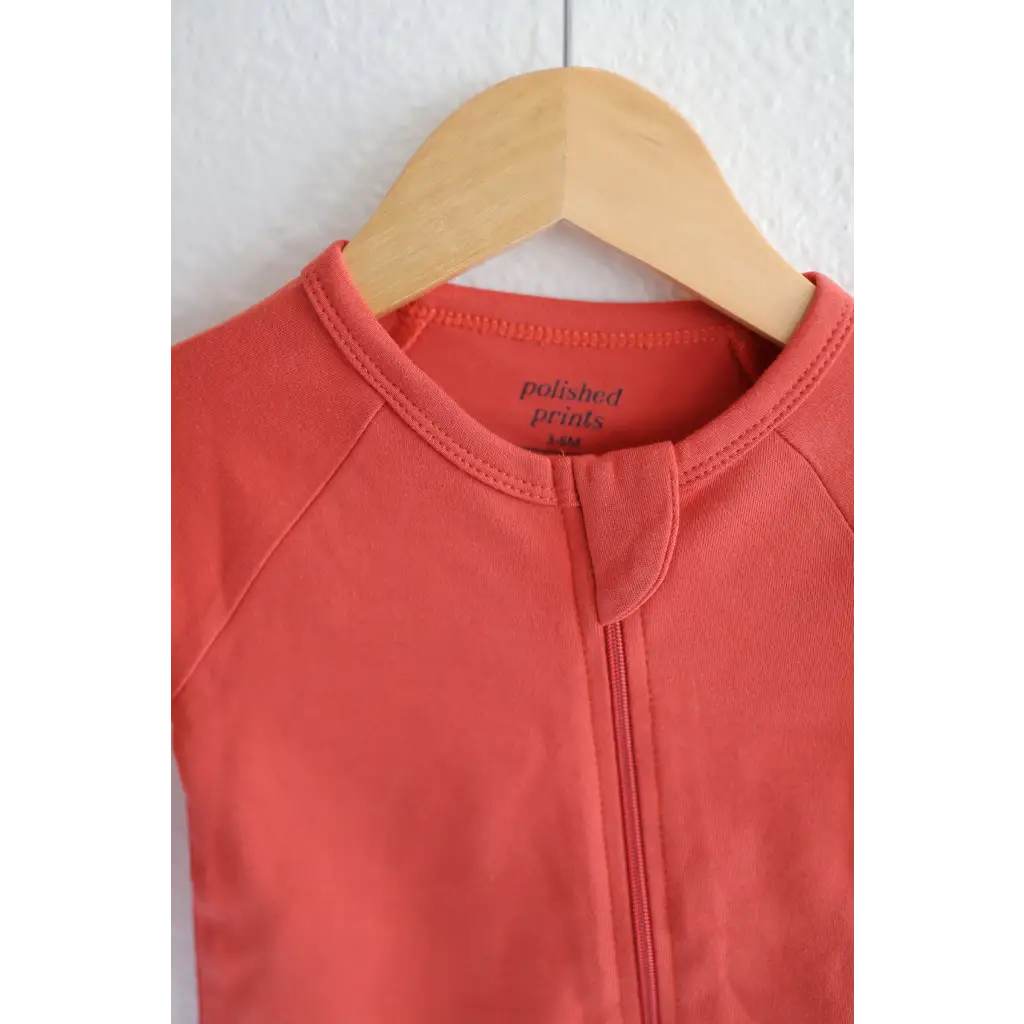 Coral Organic Cotton Baby Zipper Sleeper