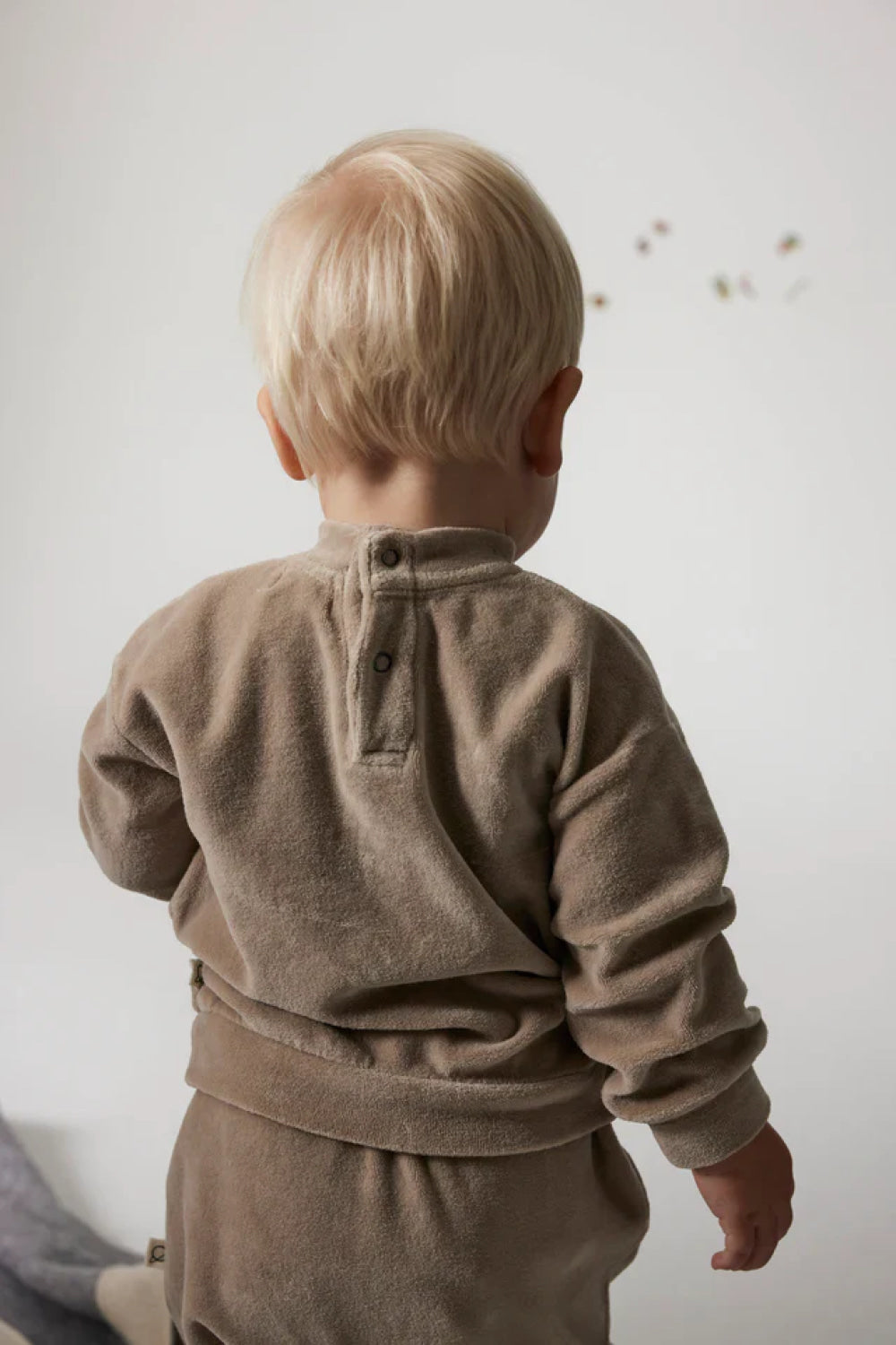 Organic velour sweatshirt - Stone