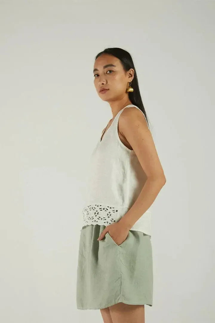 Sunkissed Shoulders Top - Shell Off-White