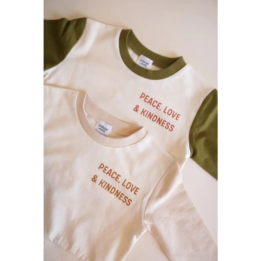 Peace Love Kindness Pullover in Organic Cotton for Kids