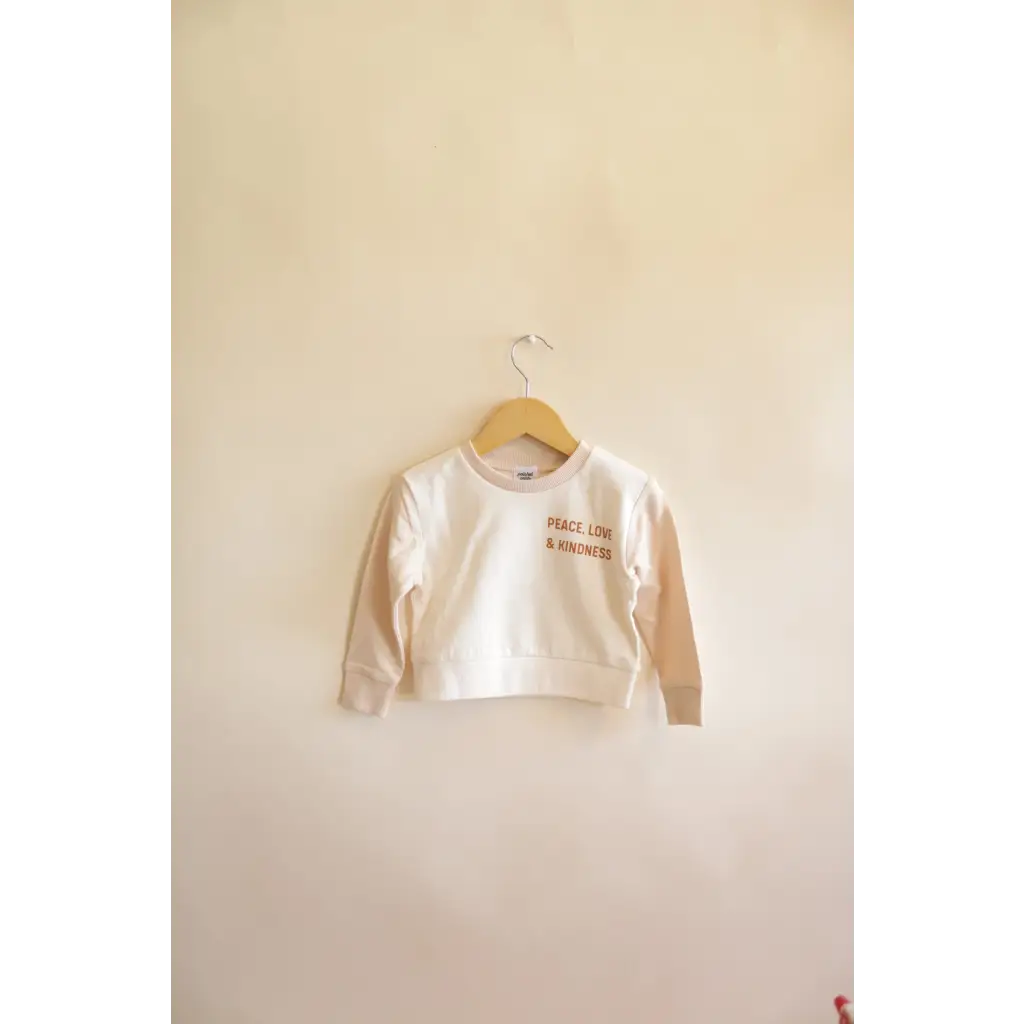 Peace Love Kindness Pullover in Organic Cotton for Kids