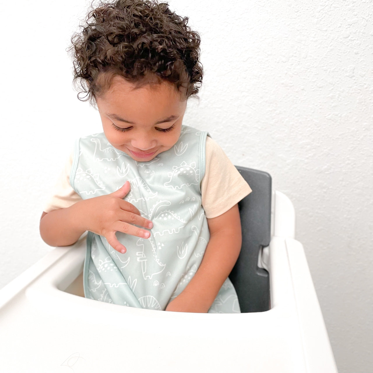 Dino Friends - Sage Bapron SALE **PRESCHOOL SIZE ONLY**