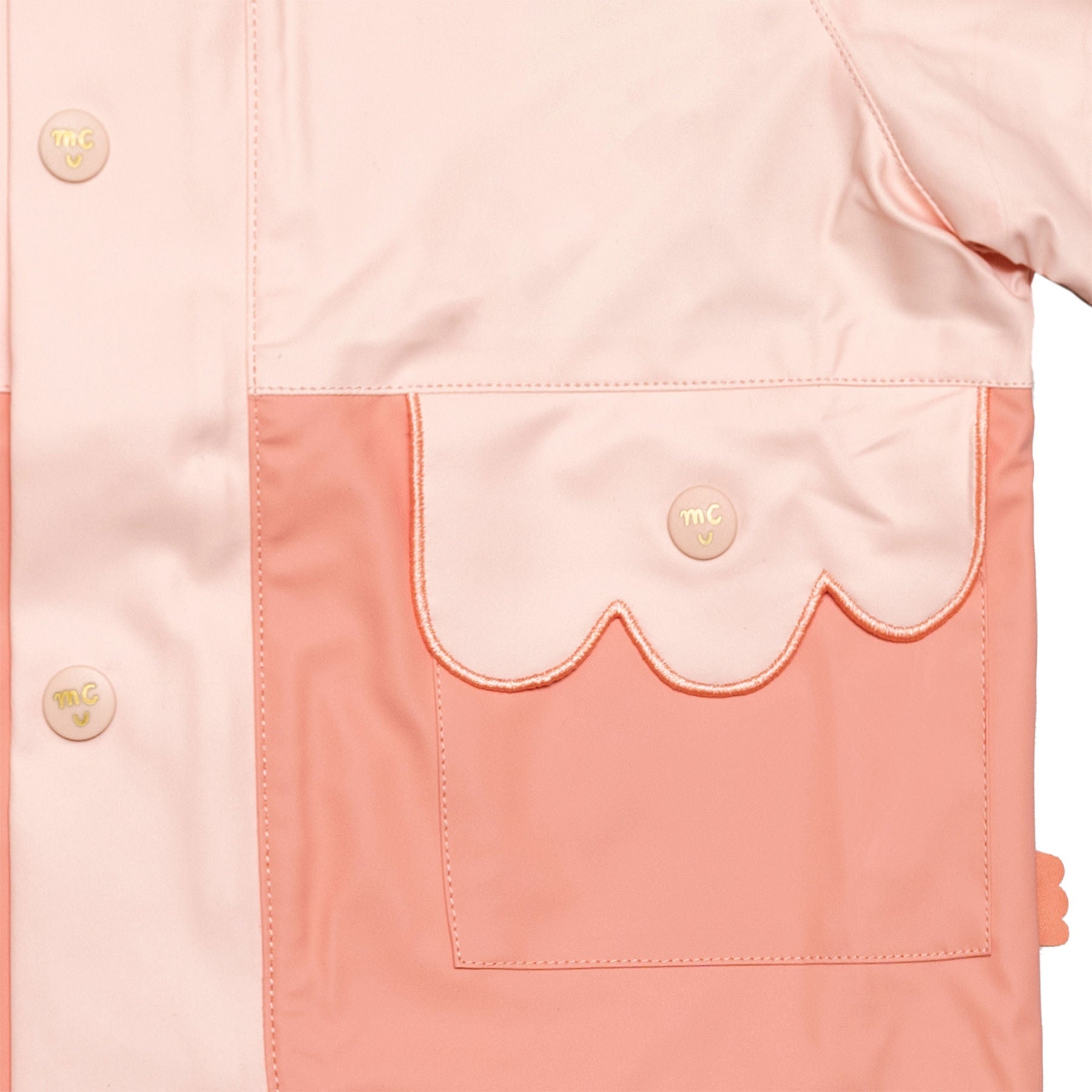 Colorblock Kid Raincoat - Soft Pink/terracoral