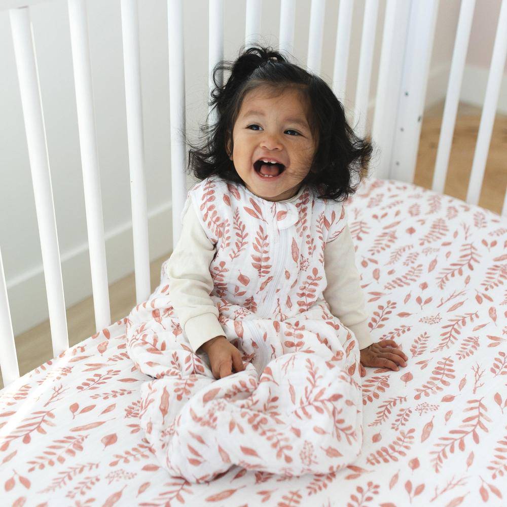 Pink Leaves Bedtime Sleeper Bedtime Sleeper Bebe au Lait 6-12M