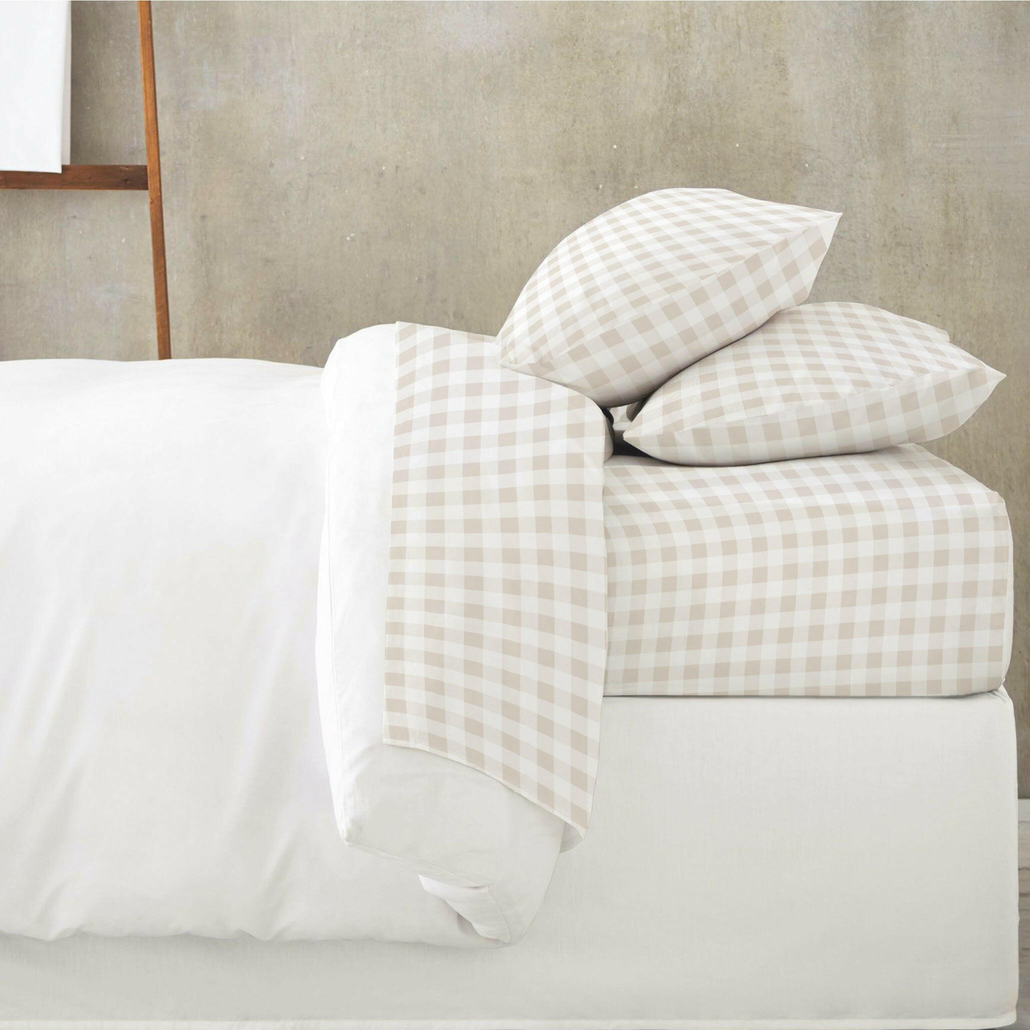 Organic Cotton Sheet Set - Plaid Sheet Set Makemake Organics