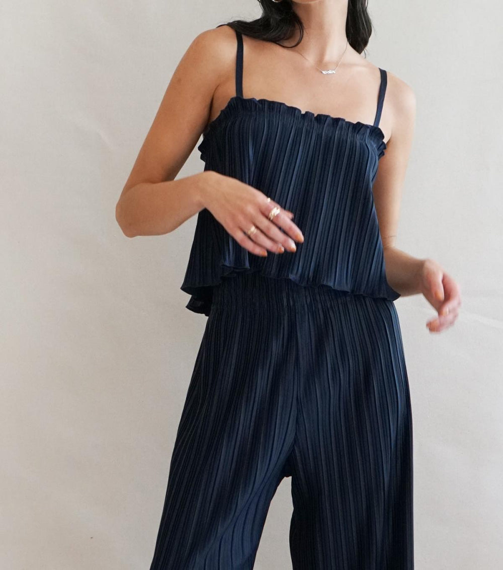 Pleated Sadie Camisole - Black