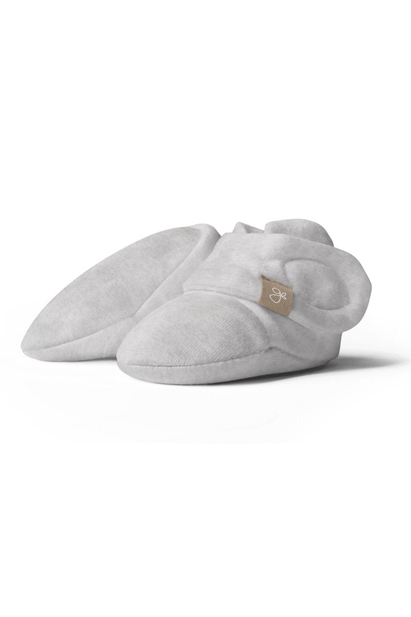 STAY ON BOOTS | STORM GRAY — Bamboo Organic Cotton Blend, 0–12M