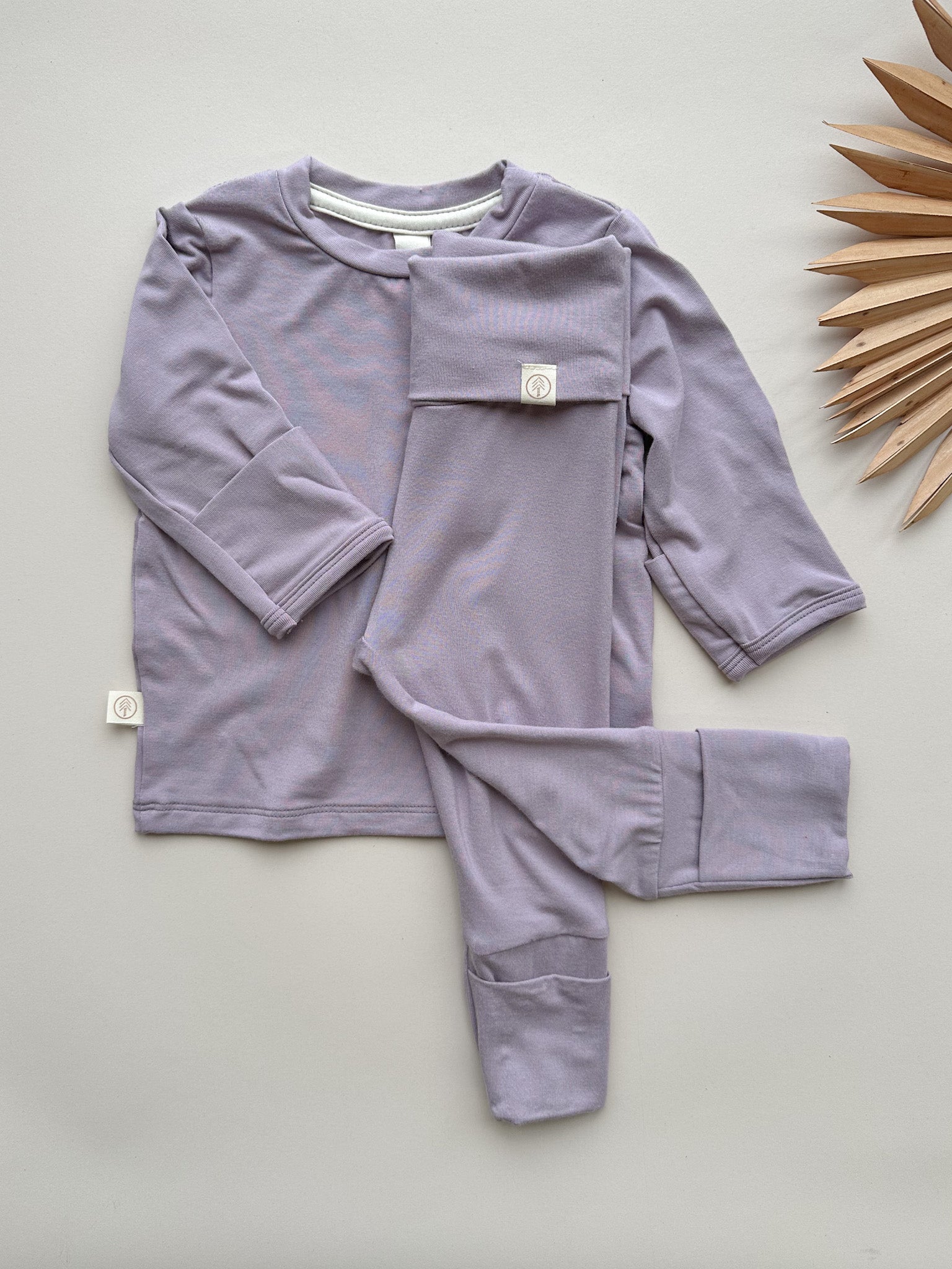 Long Sleeve T-shirt with Mittens | Baby & Toddler | Luxury Bamboo | Dusty Purple