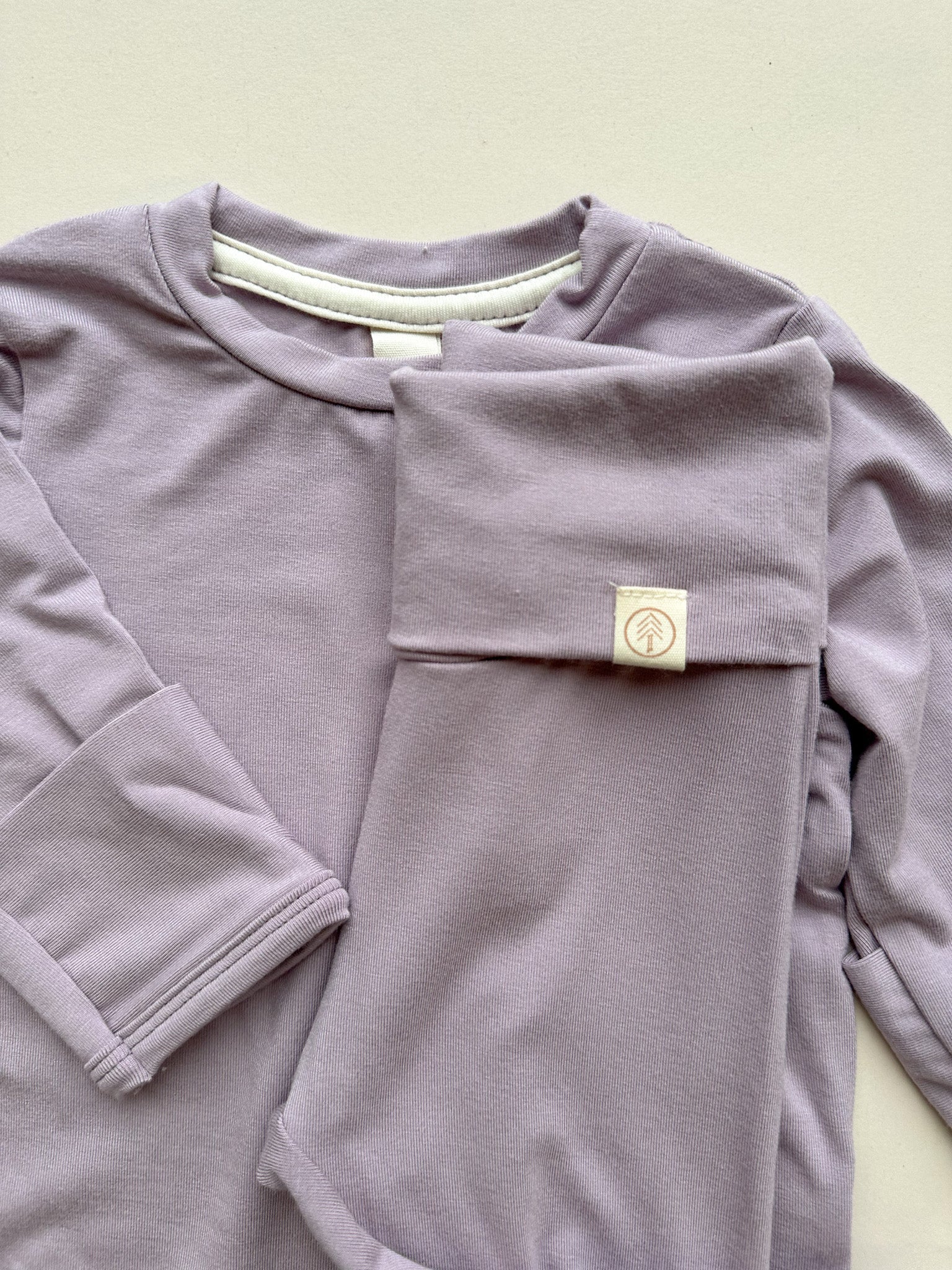 Long Sleeve T-shirt with Mittens | Baby & Toddler | Luxury Bamboo | Dusty Purple
