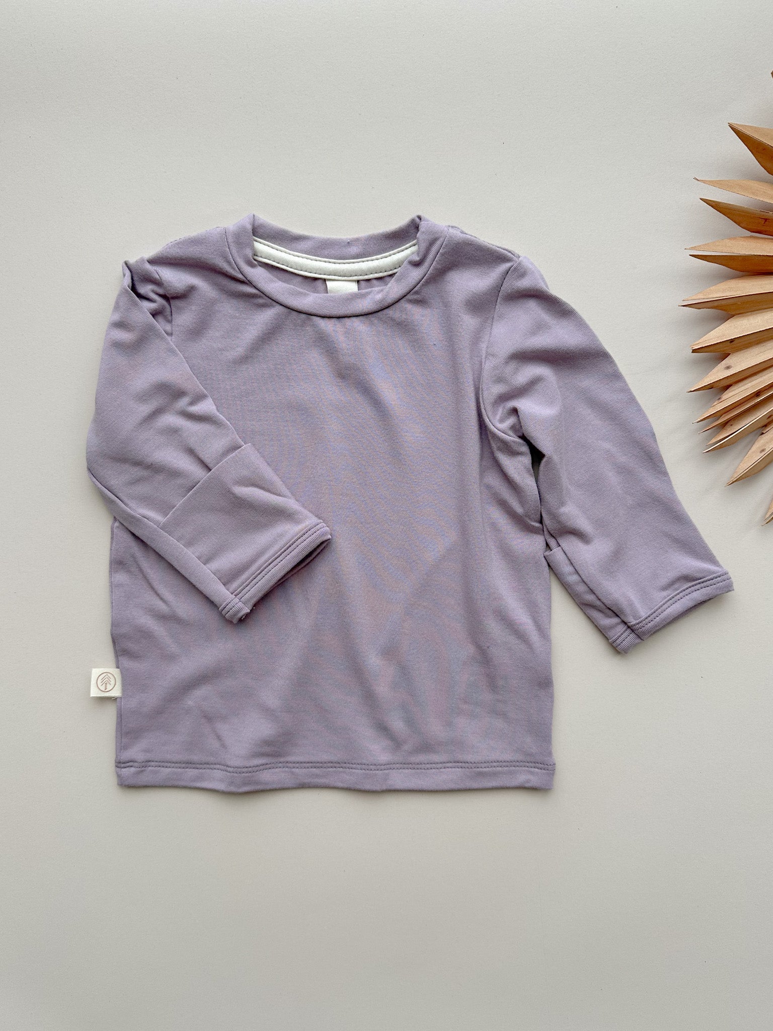 Long Sleeve T-shirt with Mittens | Baby & Toddler | Luxury Bamboo | Dusty Purple