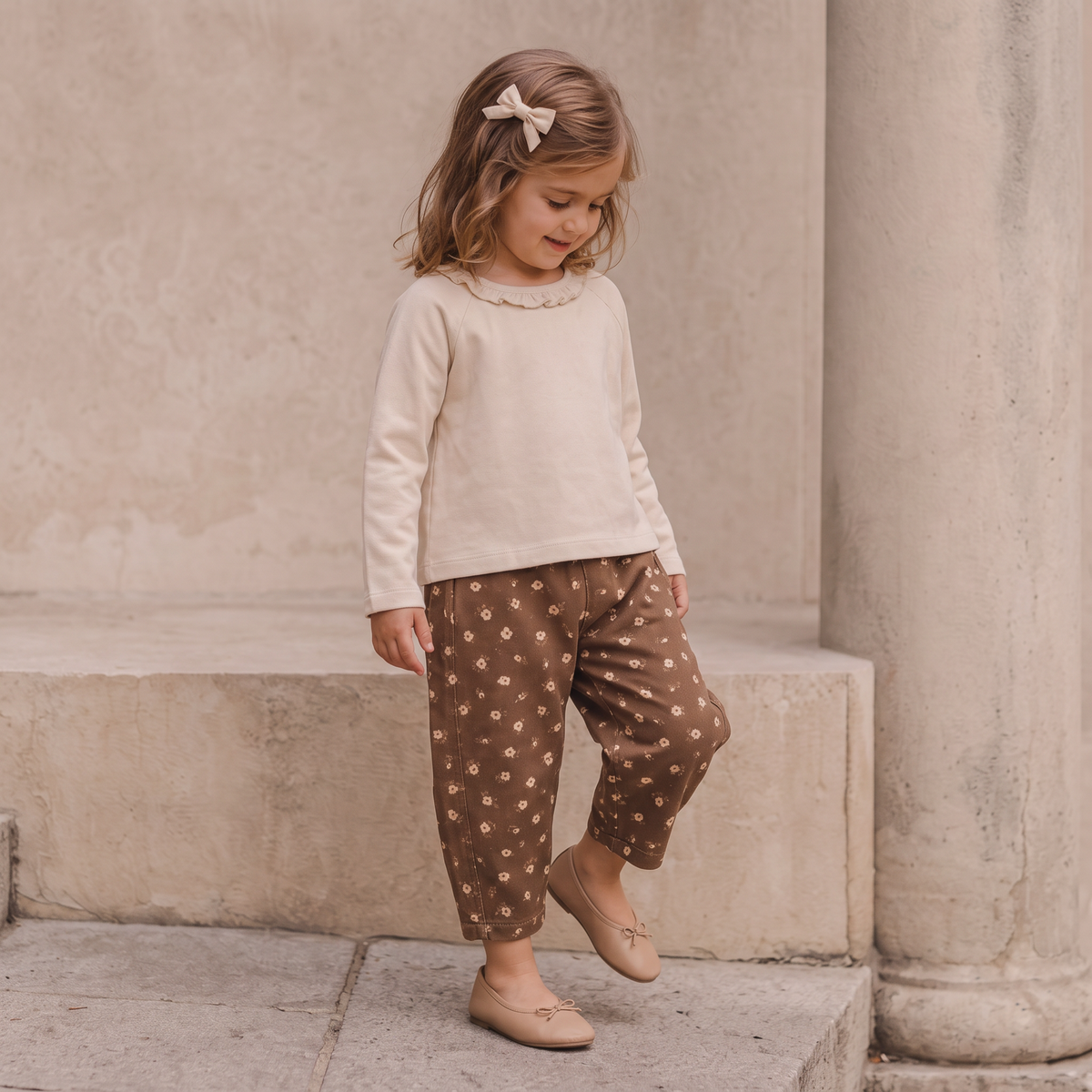 Organic Twill Barrel Pants - Primrose