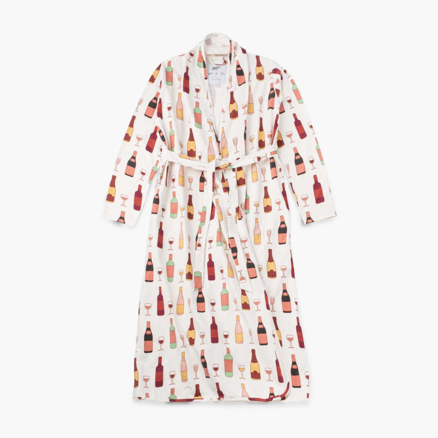 Printed Organic Lounge Robe - Wine Night - FINAL SALE