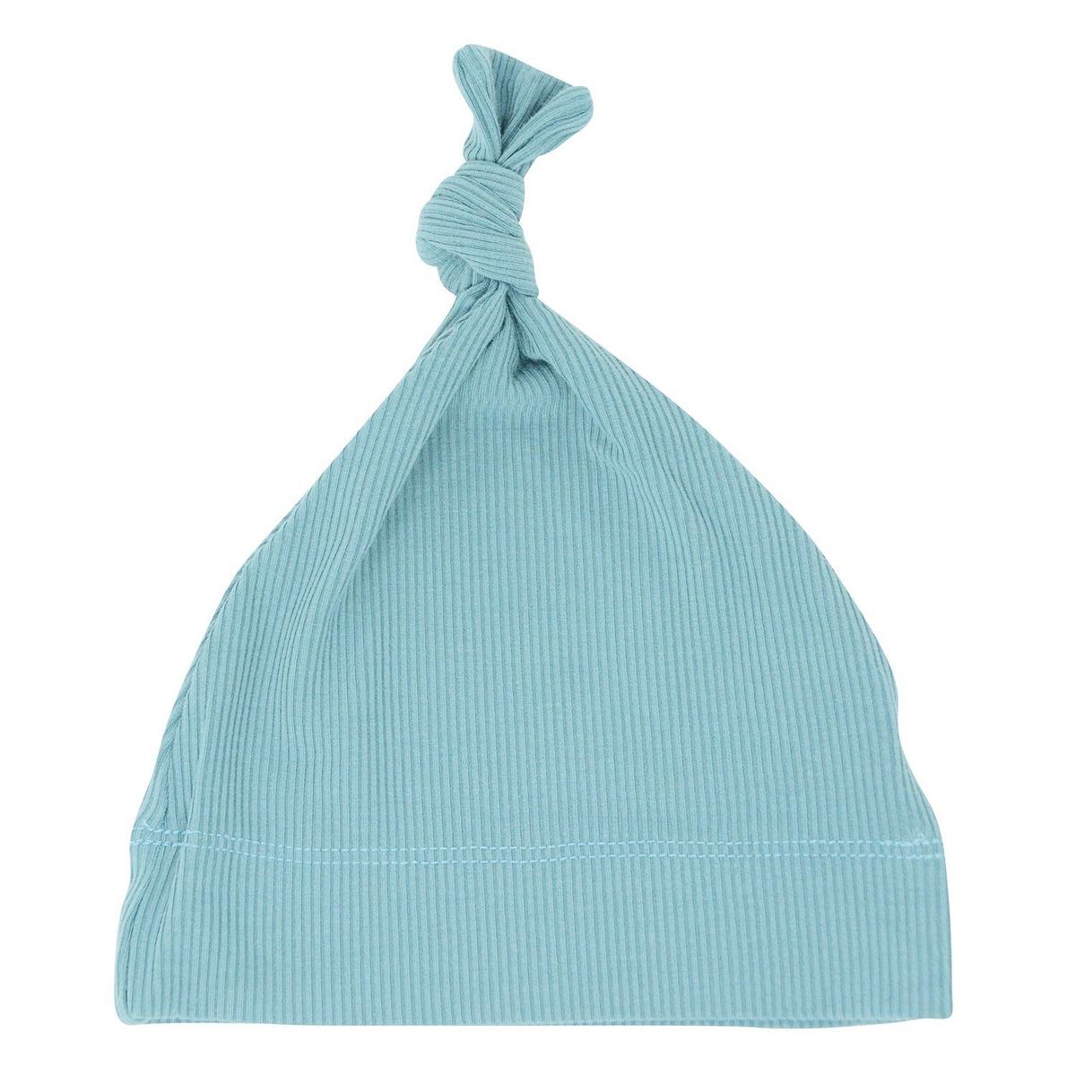 Knot Hat - Teal Ribbed