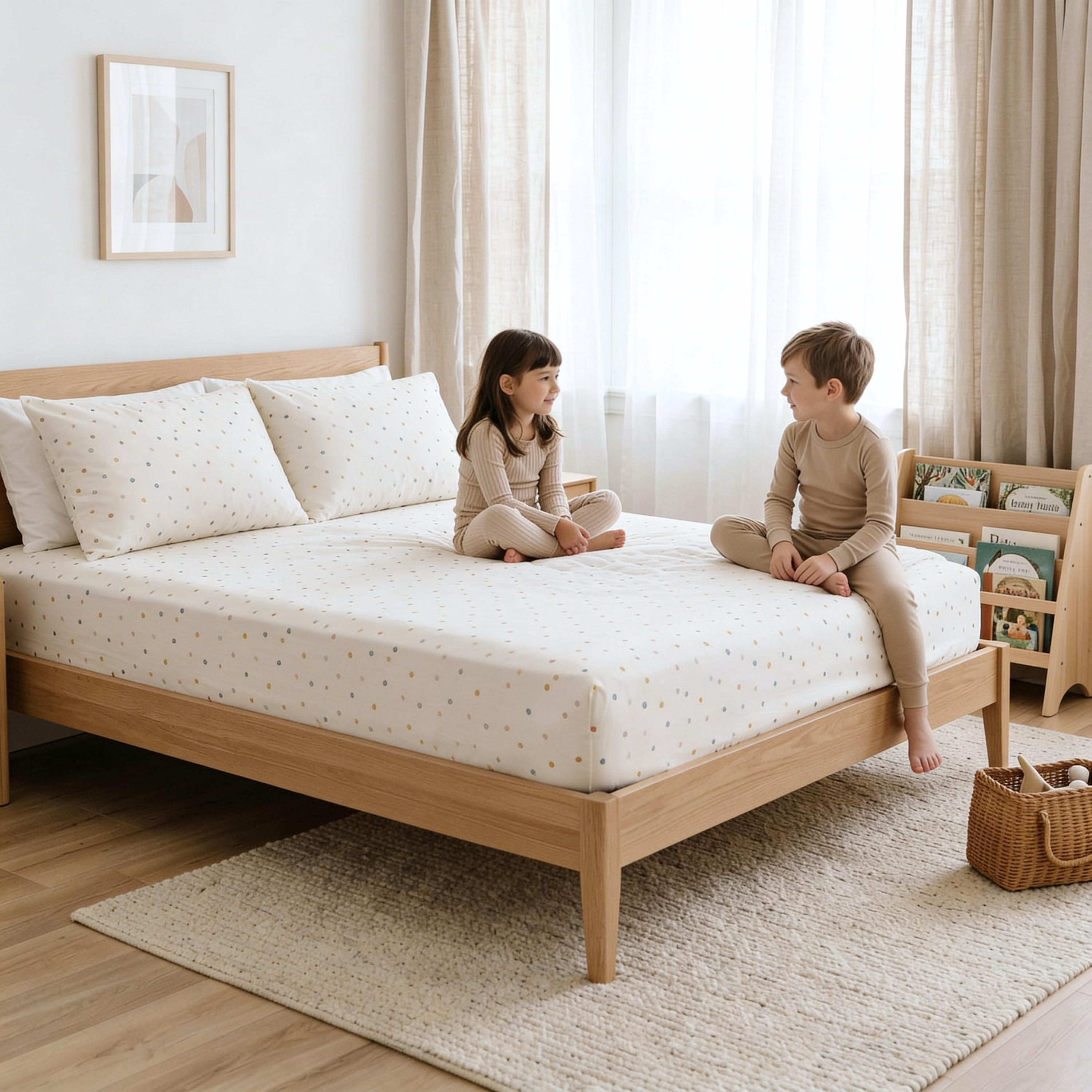 Organic Kids Fitted Sheet - Dotty