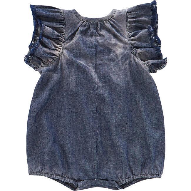 Denim Bubble Romper - Indigo