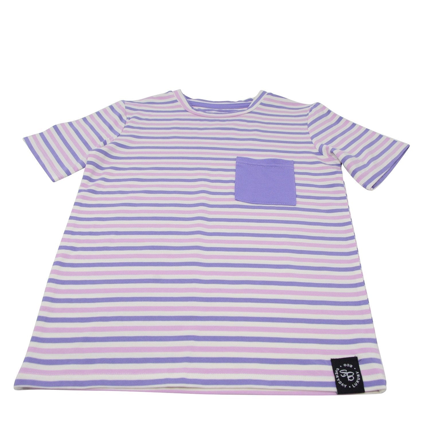 Crew Neck Tee - Purple/Orchid Stripe