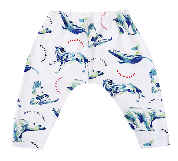 Printed ‘Polar’ set for babies in organic cotton - White