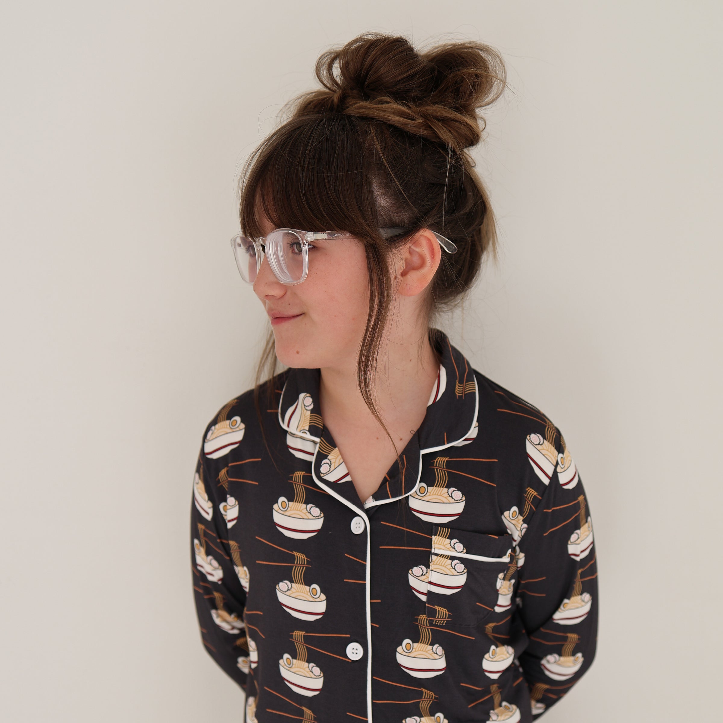 Girl's Bamboo Button Up Lounge Set | Ramen