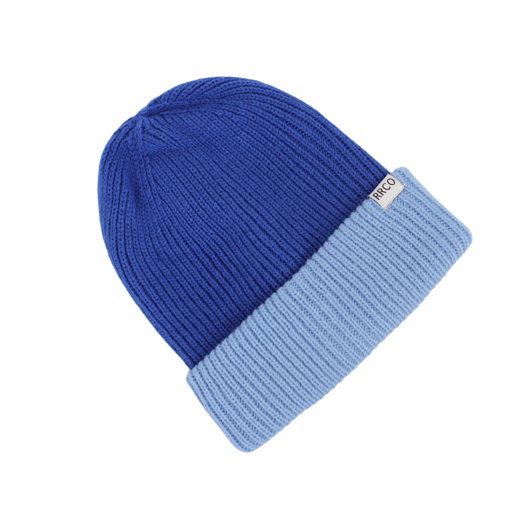 Thick Knit Beanie Dark Blue/Light Blue