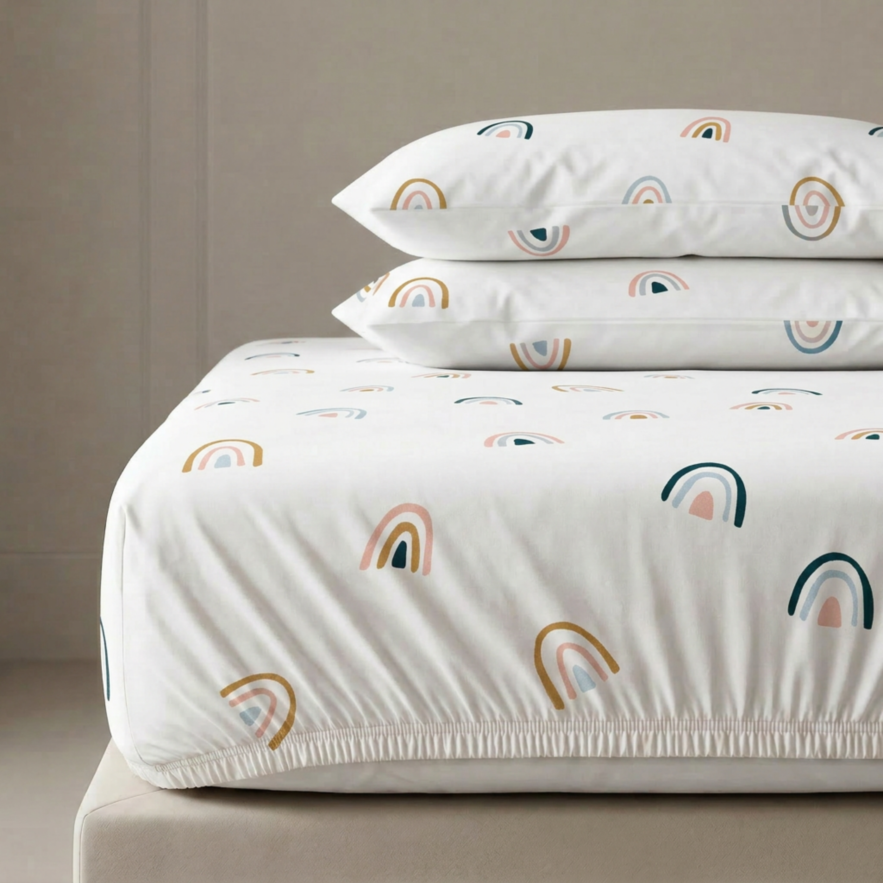 Organic Kids Fitted Sheet - Rainbow