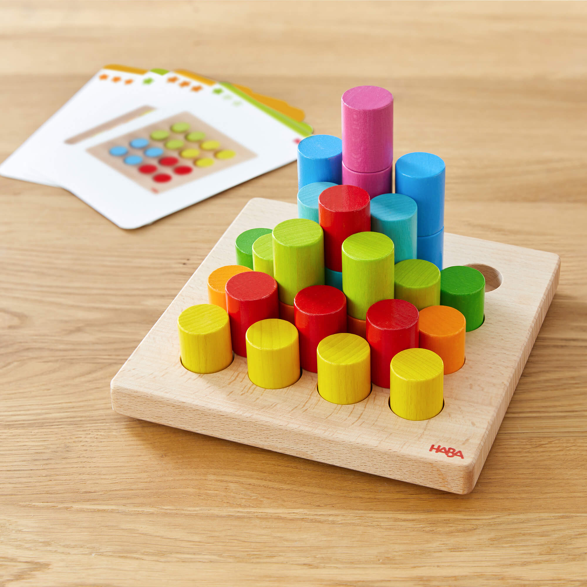 Rainbow Risers Wooden Stacking Game