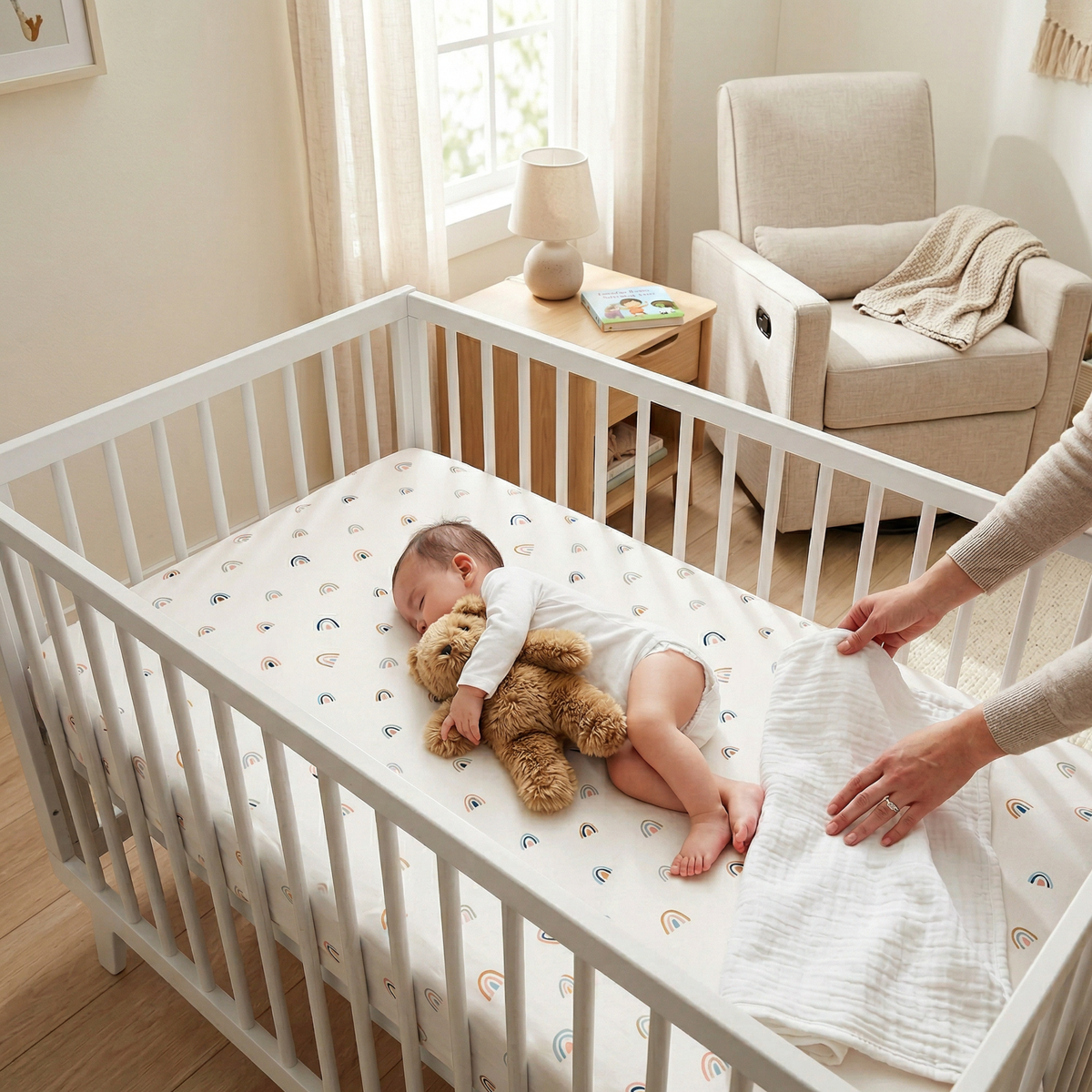 Organic Crib Sheet - Over The Rainbow