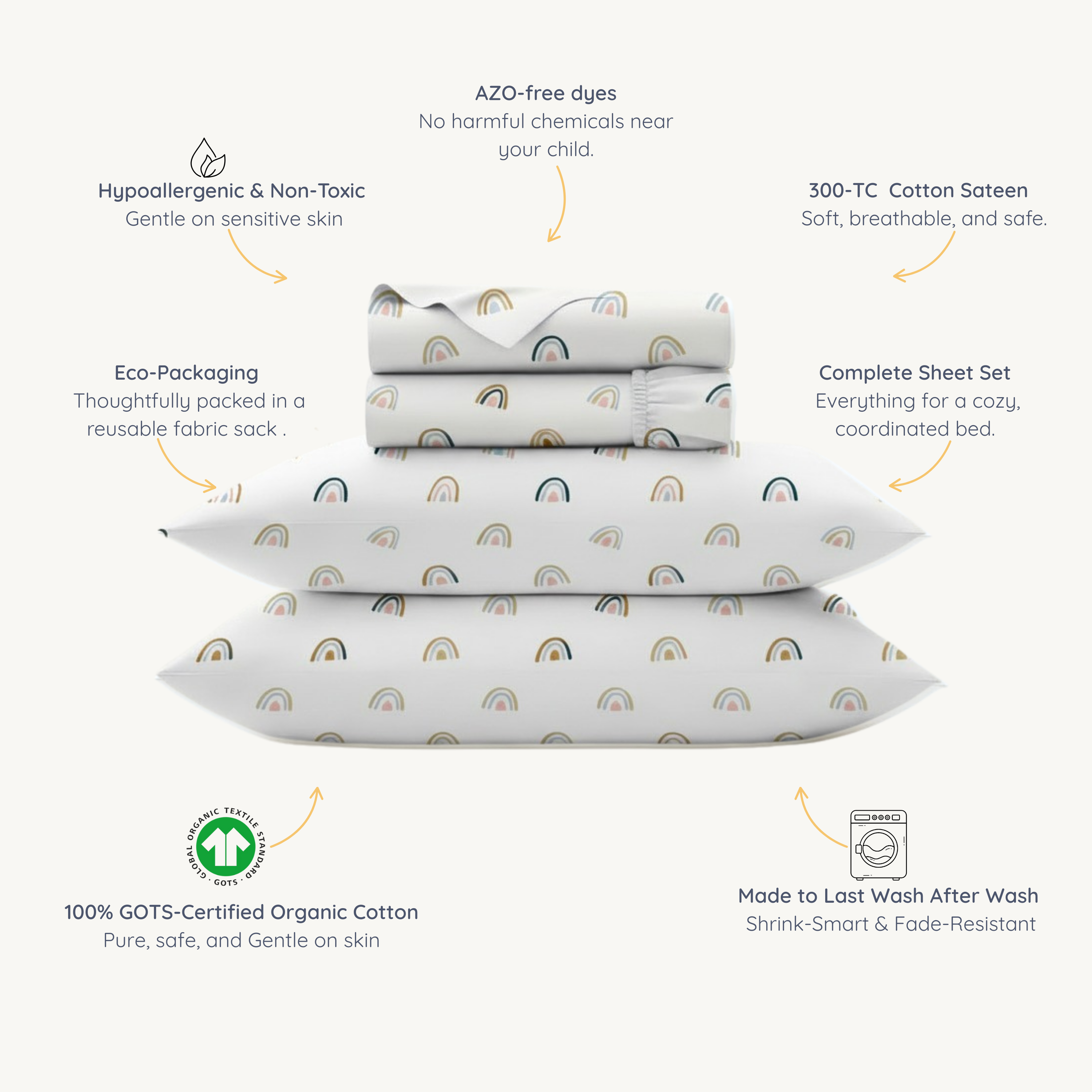 Organic Cotton Sheet Set - Rainbow