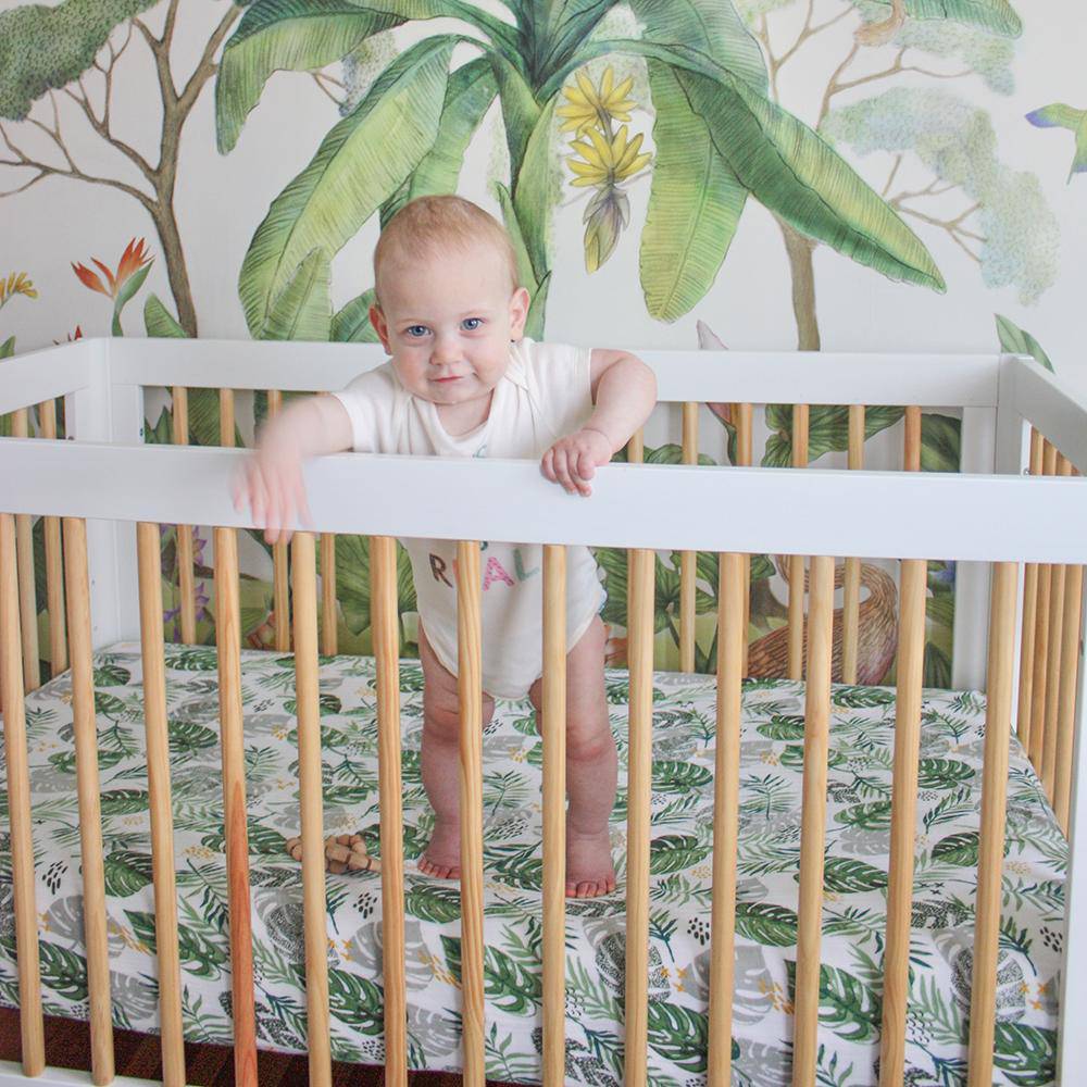 Rainforest Classic Muslin Crib Sheet Crib Sheet Bebe au Lait