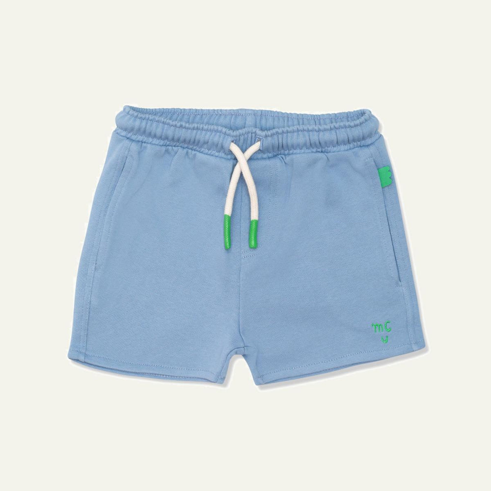 Recycled Cotton Della Blue Cropped Girl Shorts - Della Blue - FINAL SALE