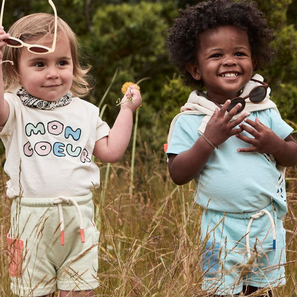 Recycled Cotton Sterling Blue Baby Shorts - Sterling Blue - FINAL SALE