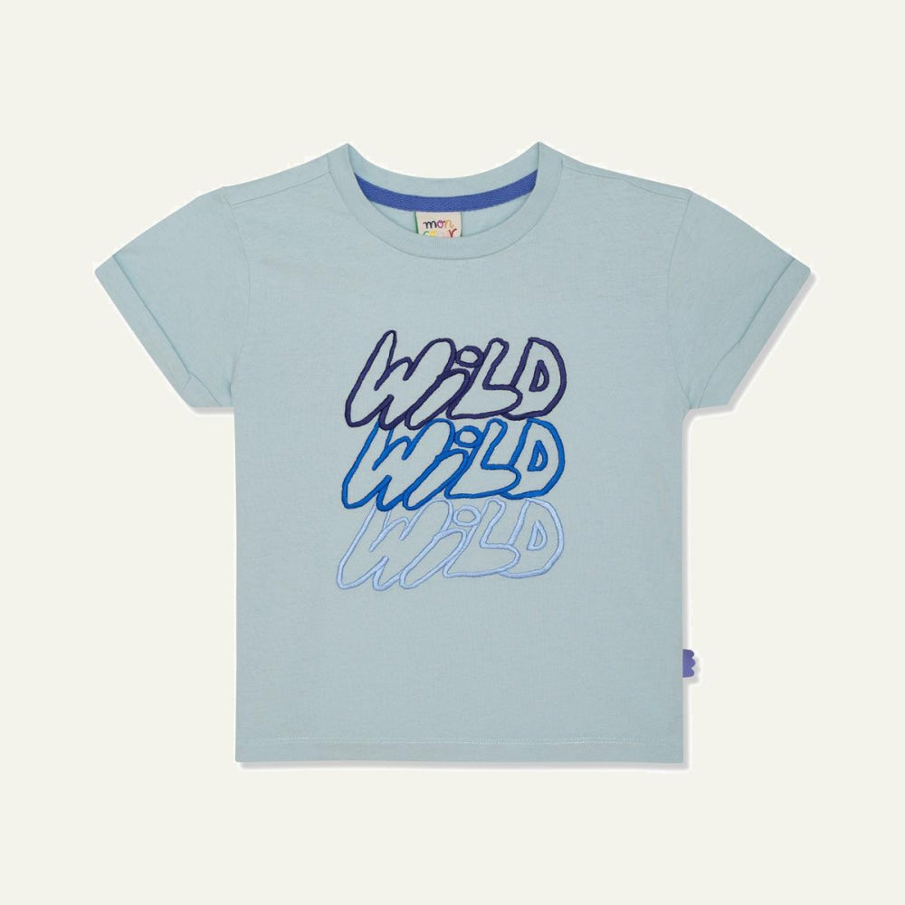 Recycled Cotton Wild Kid T-shirt - Sterling Blue/multi - FINAL SALE