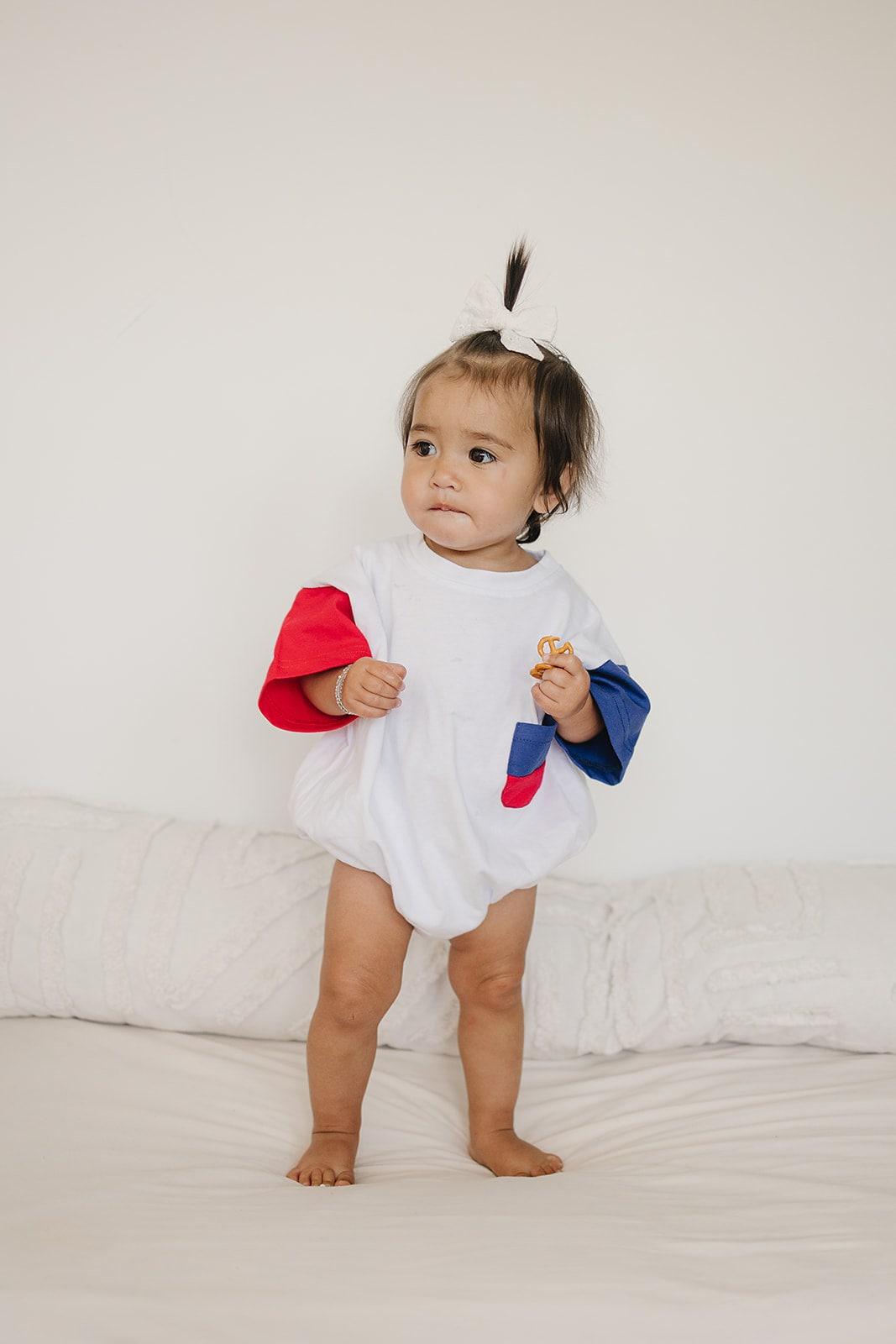 Red, White & Blue Colorblock T-Shirt Romper