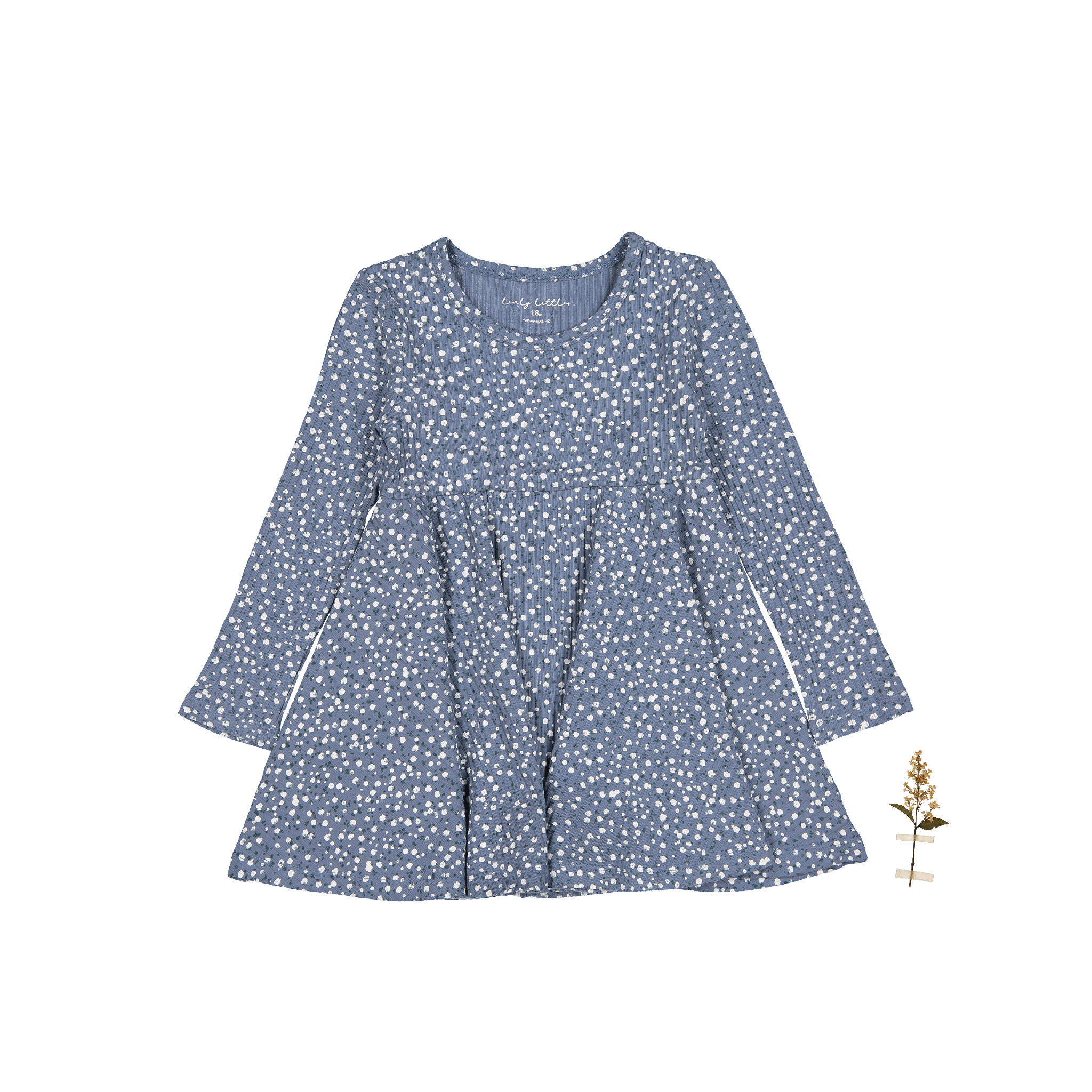 The Printed Long Sleeve Dress - Midnight Bud Long Sleeve Dress Lovely Littles