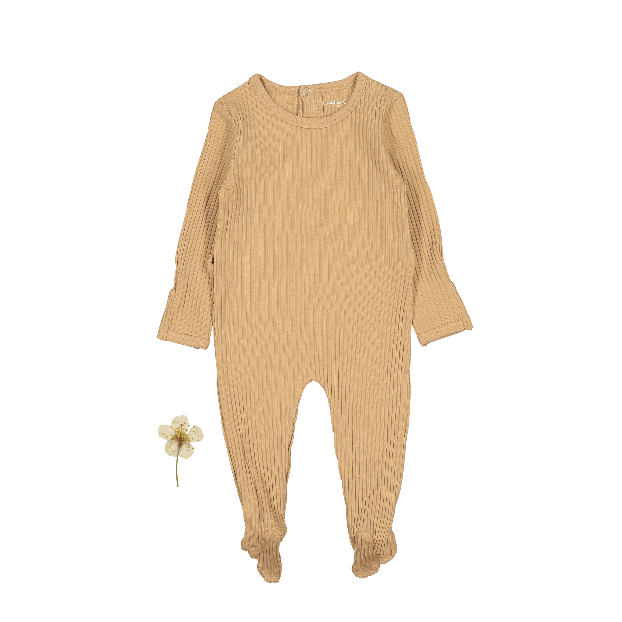 The Romper - Tan Back Snap Romper Lovely Littles