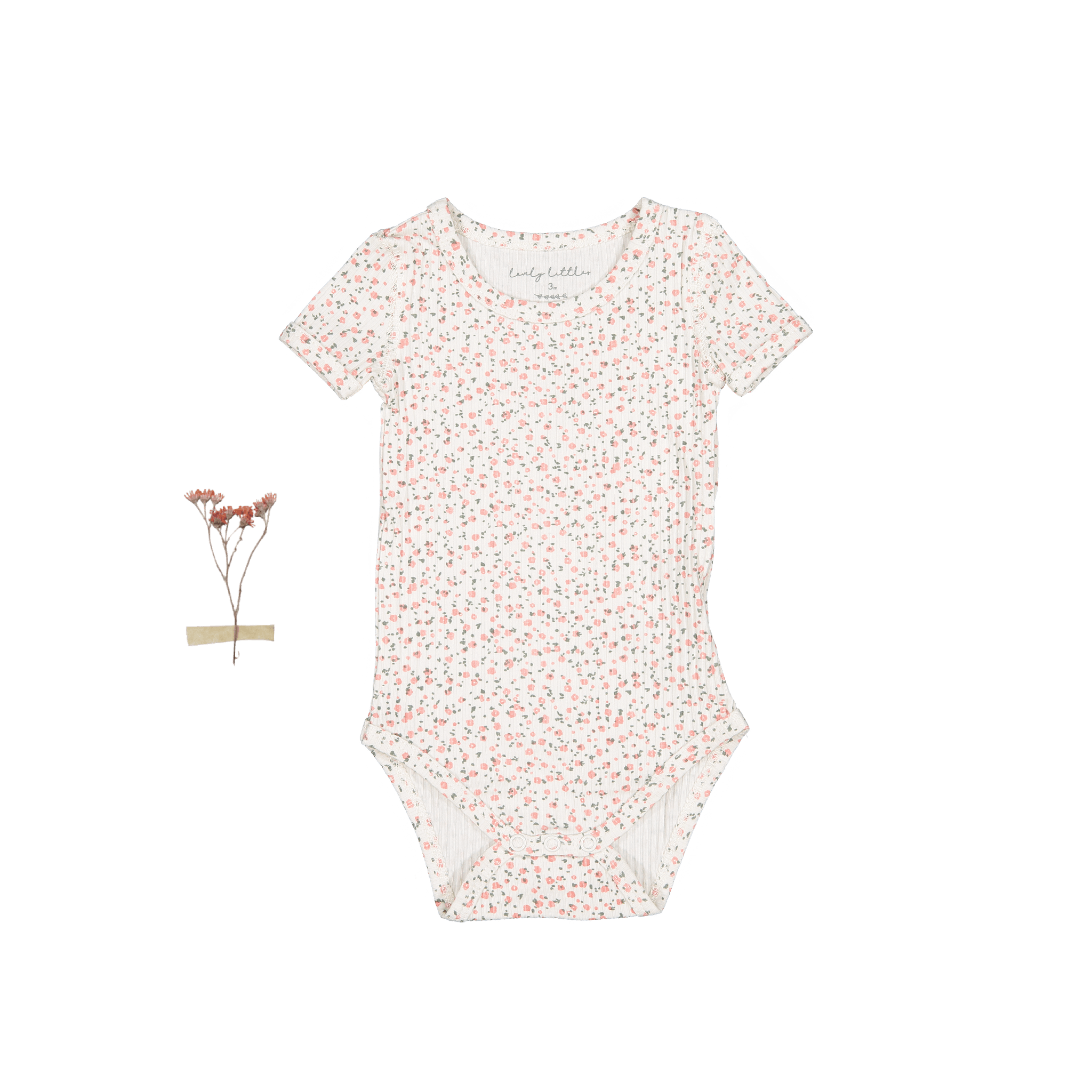 The Printed Short Sleeve Onesie - Pearl Bud Short Sleeve Onesie Lovely Littles