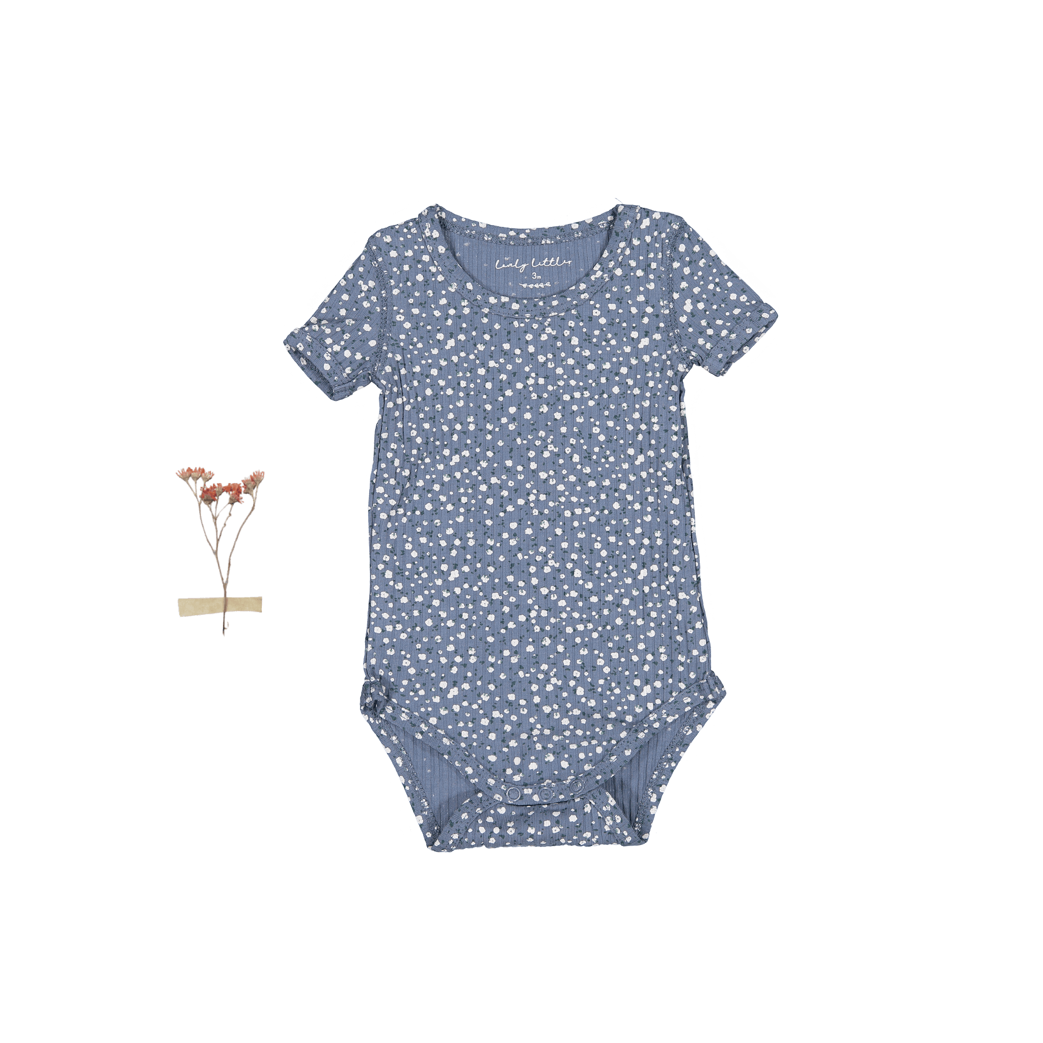 The Printed Short Sleeve Onesie - Midnight Bud Short Sleeve Onesie Lovely Littles
