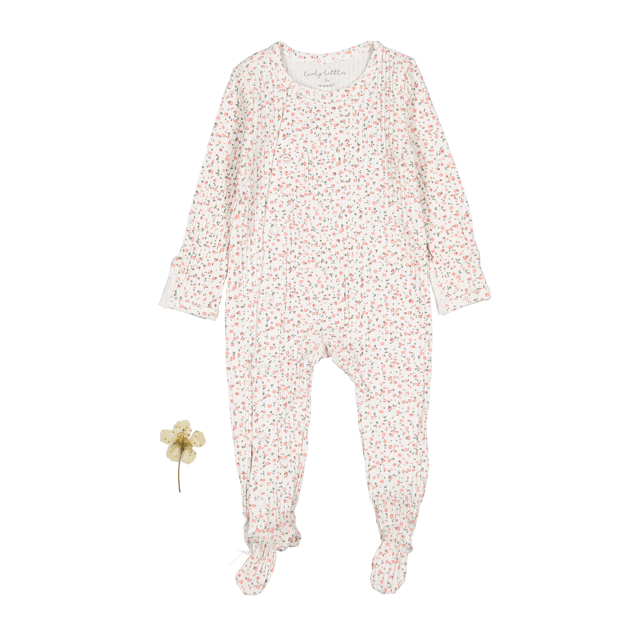 The Printed Snap Romper - Pearl Bud Back Snap Romper Lovely Littles