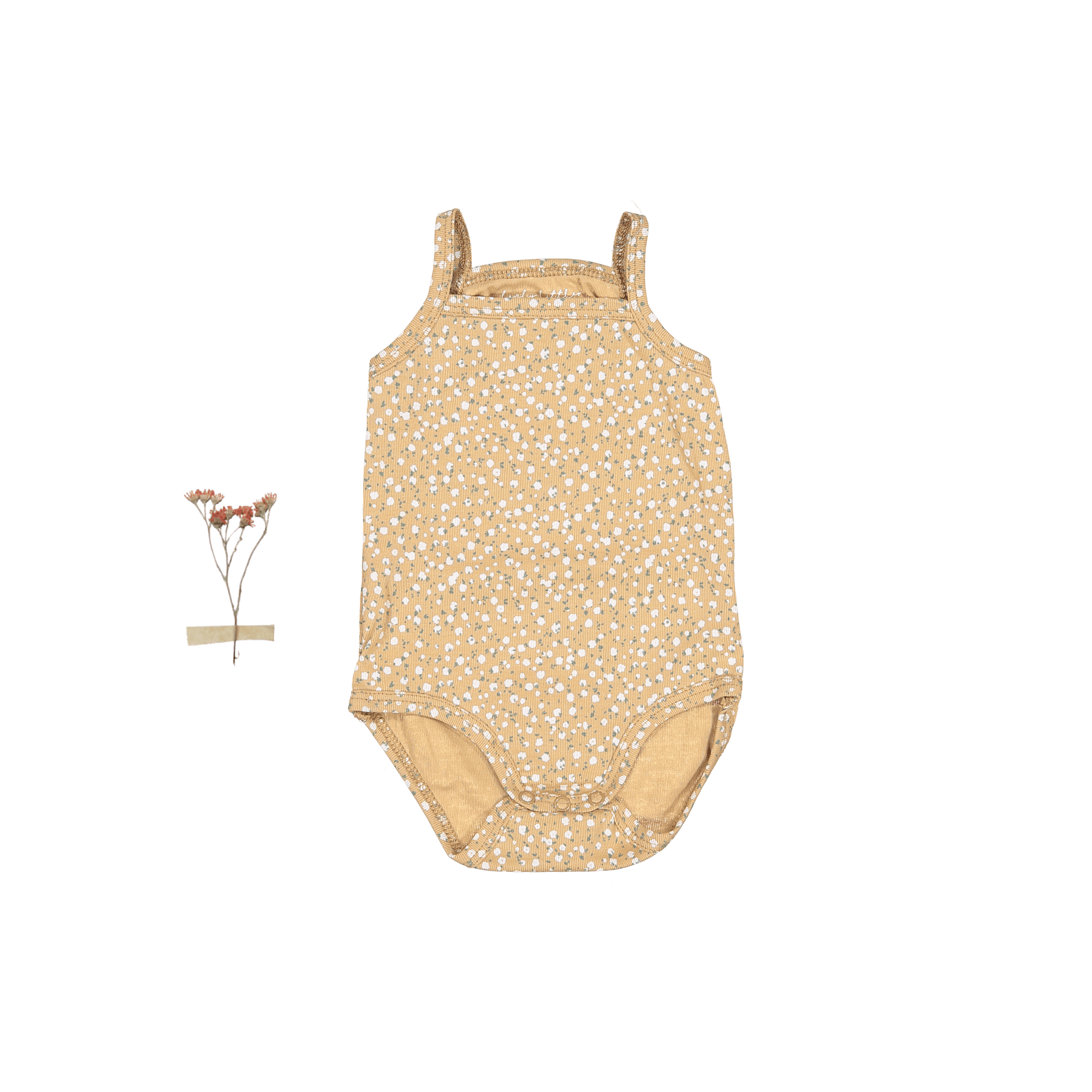 The Printed Tank Onesie - Tan Bud Tank Onesie Lovely Littles