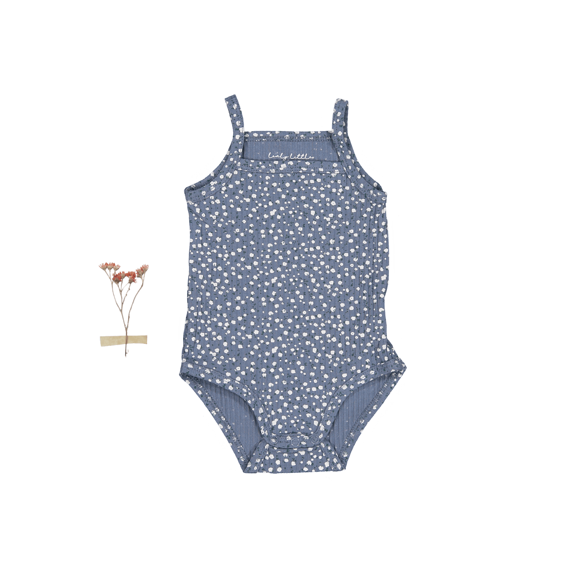 The Printed Tank Onesie - Midnight Bud Tank Onesie Lovely Littles