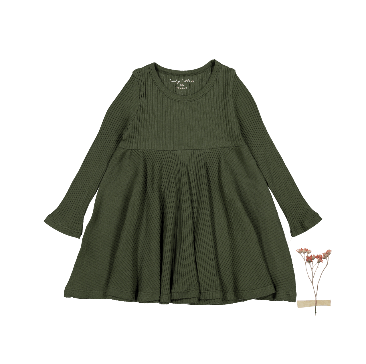 The Long Sleeve Dress - Moss Long Sleeve Dress Lovely Littles