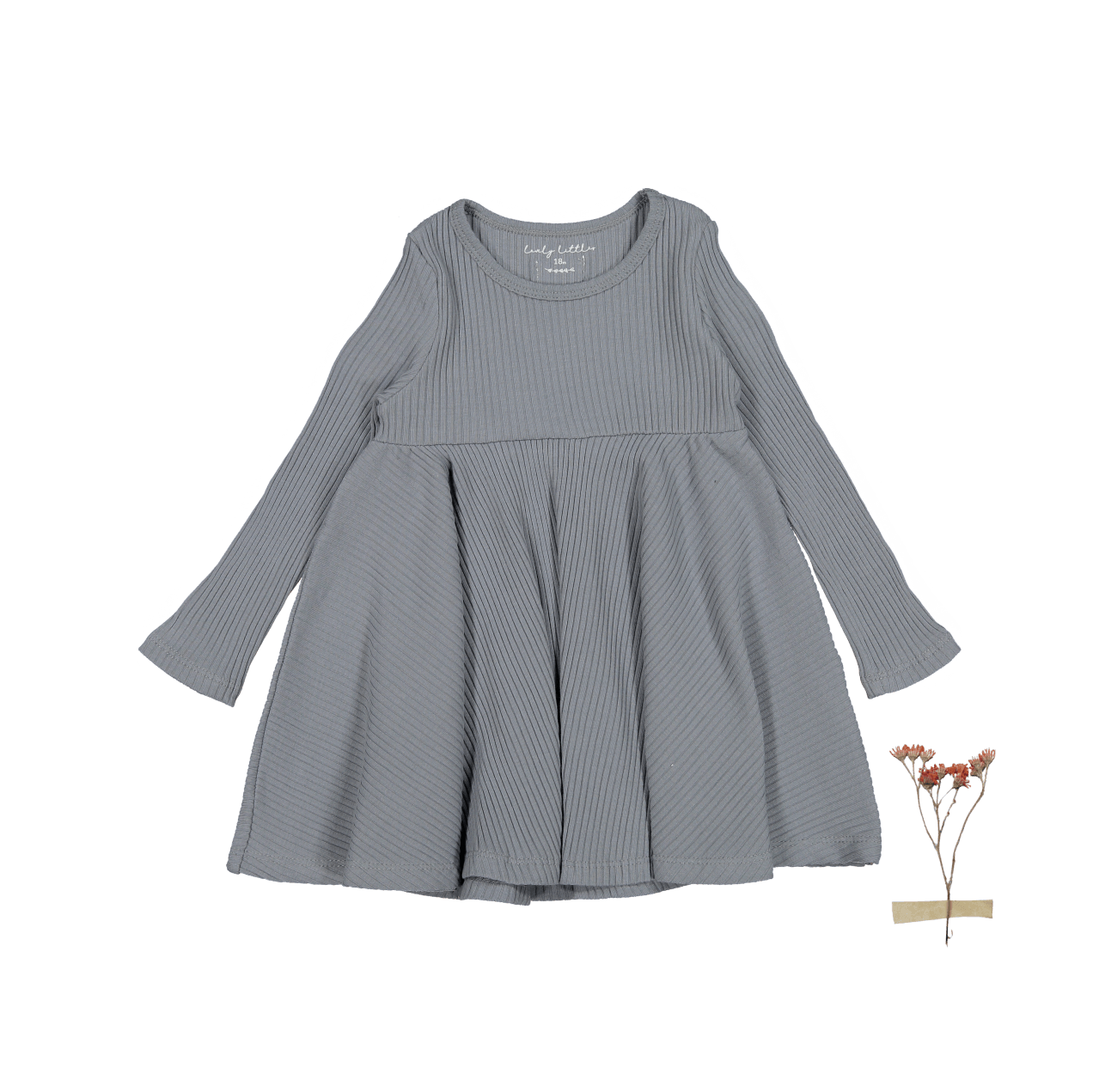 The Long Sleeve Dress - Slate Long Sleeve Dress Lovely Littles