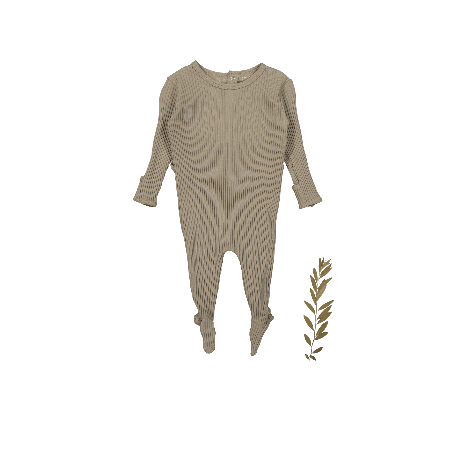 The Romper - Taupe Back Snap Romper Lovely Littles