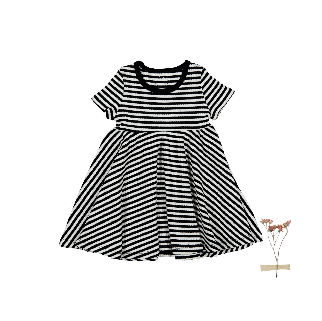 The Printed Short Sleeve Dress - Stripe Short Sleeve Dress Lovely Littles