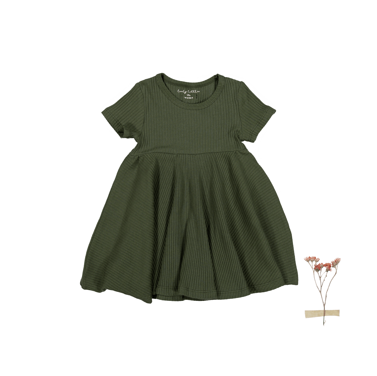 The Short Sleeve Dress - Moss Short Sleeve Dress Lovely Littles