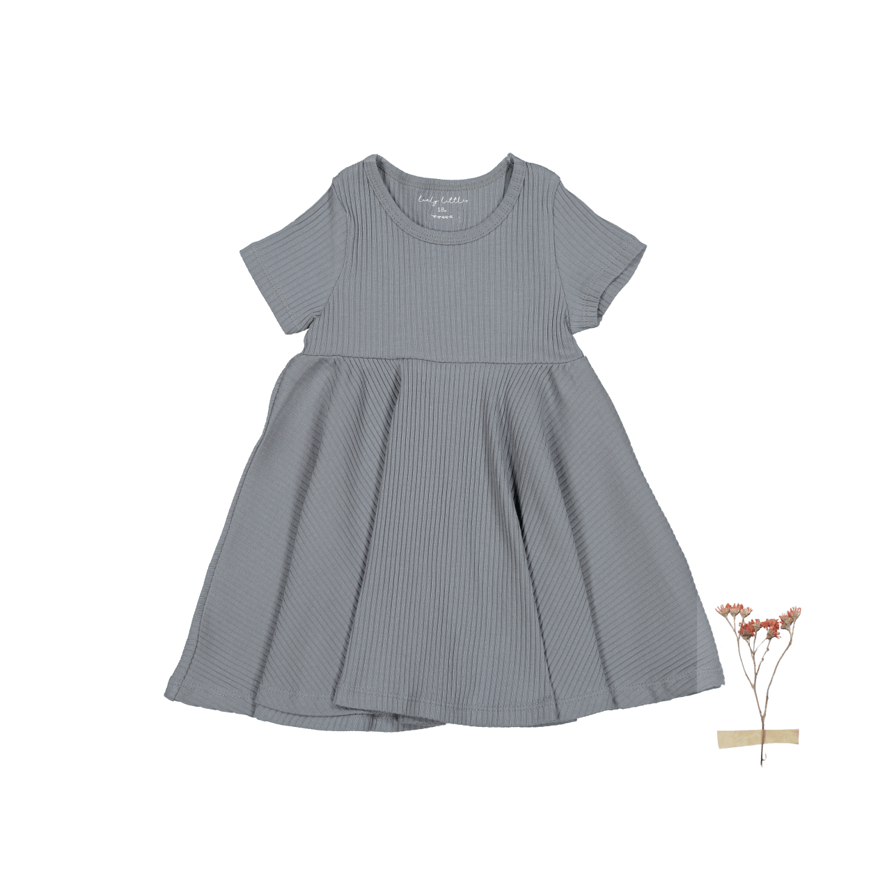 The Short Sleeve Dress - Slate Short Sleeve Dress Lovely Littles